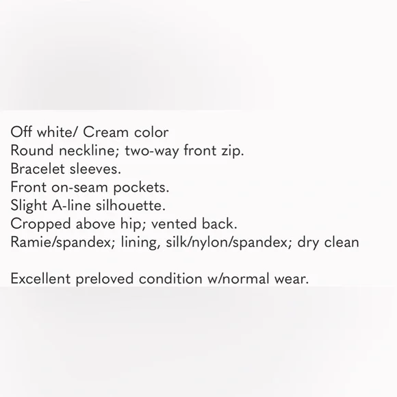 Eileen Fisher Polished Ramie A-Line Jacket Zipper Women light tan cream - Picture 3 of 8